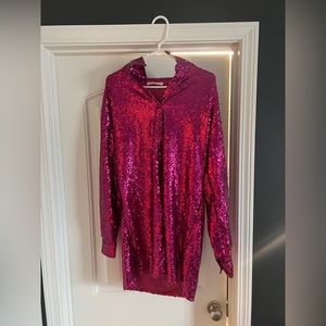 12th tribe pink sequence dress
